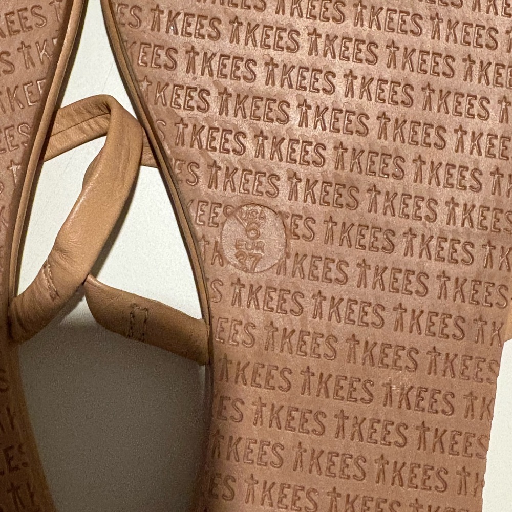 TKEES Nude Tan Minimalist Leather Slide Sandals - Picture 4 of 5
